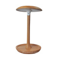 Mushroom shape adjustable wood led table lamp